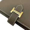 エルメス HERMES ペアコンパクト W刻 エトゥープ　ゴールド金具 エプソン レディース 二つ折り財布