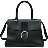 デルヴォー DELVAUX プリヨンMM ブラック レザー ユニセックス ショルダーバッグ