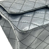 シャネル CHANEL 2.55 マトラッセ チェーンショルダー A37586 24番台 ブルーグレー系 シルバー金具 エイジドカーフ レディース ショルダーバッグ