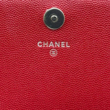 シャネル CHANEL クラシック チェーンウォレット AP3701 24番台 レッド ゴールド金具 キャビアスキン レディース ショルダーバッグ