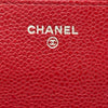 シャネル CHANEL マトラッセチェーンウォレット A33814 20番台 レッド シルバー金具 キャビアスキン レディース ショルダーバッグ
