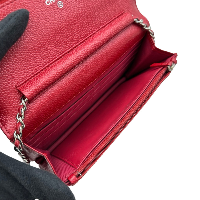 シャネル CHANEL マトラッセチェーンウォレット A33814 20番台 レッド