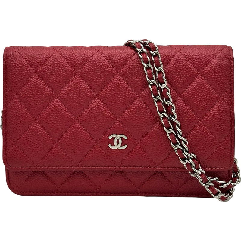 シャネル CHANEL マトラッセチェーンウォレット A33814 20番台 レッド