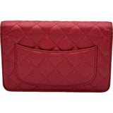 シャネル CHANEL マトラッセチェーンウォレット A33814 20番台 レッド シルバー金具 キャビアスキン レディース ショルダーバッグ