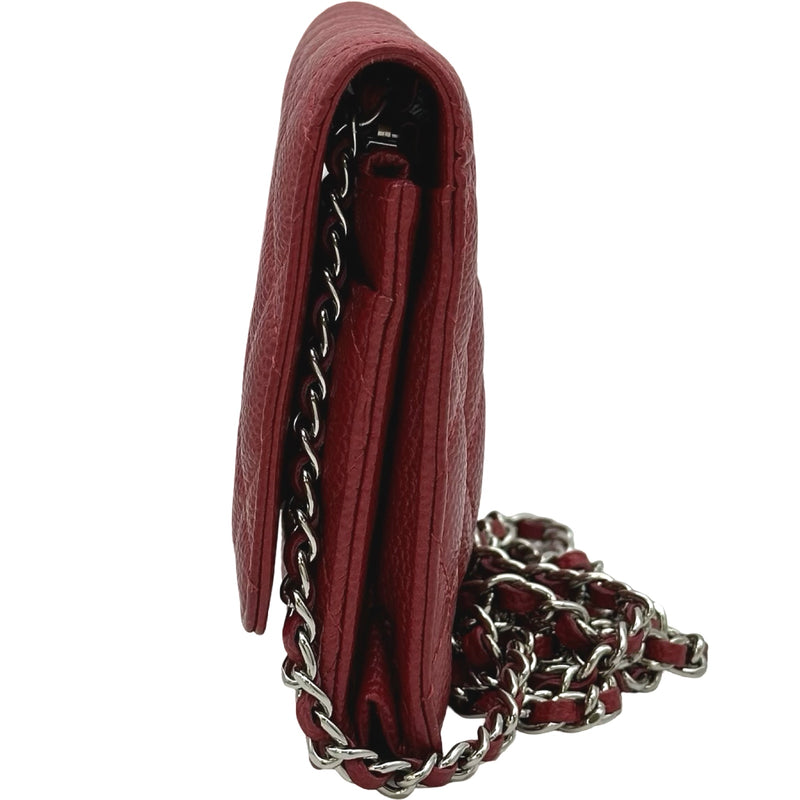 シャネル CHANEL マトラッセチェーンウォレット A33814 20番台 レッド