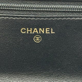 シャネル CHANEL カメリアチェーンウォレット AP0046 27番台 ブラック ゴールド金具 ラムスキン レディース ショルダーバッグ