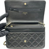 シャネル CHANEL カメリアチェーンウォレット AP0046 27番台 ブラック ゴールド金具 ラムスキン レディース ショルダーバッグ