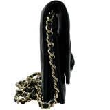 シャネル CHANEL カメリアチェーンウォレット AP0046 27番台 ブラック ゴールド金具 ラムスキン レディース ショルダーバッグ