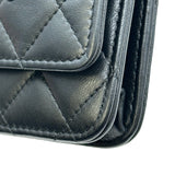 シャネル CHANEL カメリアチェーンウォレット AP0046 27番台 ブラック ゴールド金具 ラムスキン レディース ショルダーバッグ