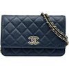 シャネル CHANEL マトラッセ チェーンウォレット AP0250 ブルー ゴールド金具 キャビアスキン レディース ショルダーバッグ