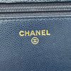 シャネル CHANEL マトラッセ チェーンウォレット AP0250 ブルー ゴールド金具 キャビアスキン レディース ショルダーバッグ
