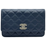 シャネル CHANEL マトラッセ チェーンウォレット AP0250 ブルー ゴールド金具 キャビアスキン レディース ショルダーバッグ