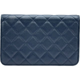 シャネル CHANEL マトラッセ チェーンウォレット AP0250 ブルー ゴールド金具 キャビアスキン レディース ショルダーバッグ