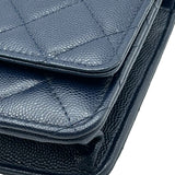 シャネル CHANEL マトラッセ チェーンウォレット AP0250 ブルー ゴールド金具 キャビアスキン レディース ショルダーバッグ
