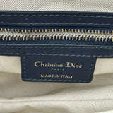 クリスチャン・ディオール Christian Dior オブリークサドルバッグ ネイビー ゴールド金具 キャンバス レディース ショルダーバッグ