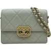 シャネル CHANEL マトラッセチェーンショルダーバッグ ライトグレー ゴールド金具 カーフスキン レディース ショルダーバッグ