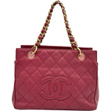 シャネル CHANEL ココマークチェーンショルダーバッグ A15688 6番台 ピンク ゴールド金具 キャビアスキン レディース ショルダーバッグ