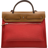 エルメス HERMES エールバッグジップPM D刻 ローズエクストリーム シルバー金具 トワル・ヴァッシュ レディース ショルダーバッグ