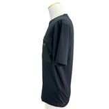 プラダ PRADA トライアングルロゴ半袖Tシャツ UJN661 ブラック コットン メンズ 半袖Ｔシャツ