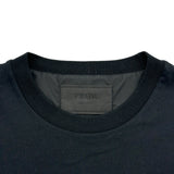 プラダ PRADA トライアングルロゴ半袖Tシャツ UJN661 ブラック コットン メンズ 半袖Ｔシャツ