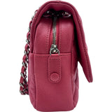 シャネル CHANEL マトラッセフラップバッグ A67742 20番台 ピンク シルバー金具 キャビアスキン レディース ショルダーバッグ