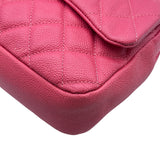 シャネル CHANEL マトラッセフラップバッグ A67742 20番台 ピンク シルバー金具 キャビアスキン レディース ショルダーバッグ
