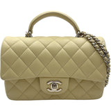 シャネル CHANEL マトラッセトップハンドルフラップバッグ AS2431 イエロー ゴールド金具 ラムスキン レディース ハンドバッグ