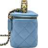 シャネル CHANEL バニティショルダーバッグ AP2805 32番台 ライトブルー ゴールド金具 キャビアスキン レディース ショルダーバッグ
