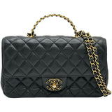 シャネル CHANEL トップハンドルフラップバッグ AS4530 ブラック ゴールド金具 ラムスキン レディース ショルダーバッグ