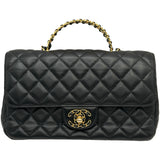 シャネル CHANEL トップハンドルフラップバッグ AS4530 ブラック ゴールド金具 ラムスキン レディース ショルダーバッグ