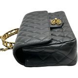 シャネル CHANEL トップハンドルフラップバッグ AS4530 ブラック ゴールド金具 ラムスキン レディース ショルダーバッグ