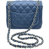 シャネル CHANEL ミニマトラッセ18 A35200 19番台 ブルー シルバー金具 キャビアスキン レディース ショルダーバッグ