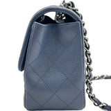 シャネル CHANEL ミニマトラッセ18 A35200 19番台 ブルー シルバー金具 キャビアスキン レディース ショルダーバッグ