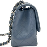 シャネル CHANEL ミニマトラッセ18 A35200 19番台 ブルー シルバー金具 キャビアスキン レディース ショルダーバッグ