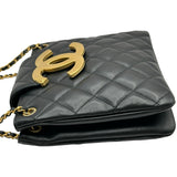 シャネル CHANEL ココマークスモールショッピングバッグ AS4596 ブラック ゴールド金具 ラムスキン レディース ショルダーバッグ