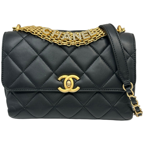 ［美品］シャネル　96A ココボタン　ゴールド　ラップスカート　ラムスキン　36 シャネル CHANEL ミニフラップバッグ AS3239 ブラック/ゴールド金具