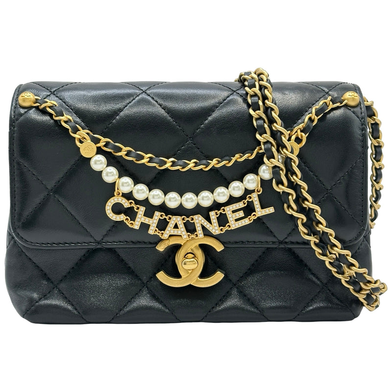 シャネル CHANEL マトラッセロゴチャームチェーンショルダー AS4986