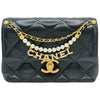 シャネル CHANEL マトラッセロゴチャームチェーンショルダー AS4986 ブラック ゴールド金具 ラムスキン レディース ショルダーバッグ