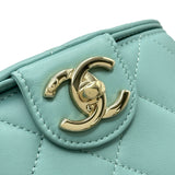 シャネル CHANEL バニティチェーンショルダー AS3155 29番台 グリーン ゴールド金具 ラムスキン レディース ショルダーバッグ