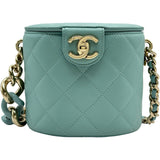 シャネル CHANEL バニティチェーンショルダー AS3155 29番台 グリーン ゴールド金具 ラムスキン レディース ショルダーバッグ