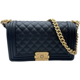 シャネル CHANEL ボーイシャネル25 A67086 ブラック ゴールド金具 キャビアスキン レディース ショルダーバッグ