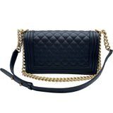 シャネル CHANEL ボーイシャネル25 A67086 ブラック ゴールド金具 キャビアスキン レディース ショルダーバッグ
