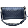 シャネル CHANEL ボーイシャネル25 A67086 24番台 ブルー シルバー金具 キャビアスキン レディース ショルダーバッグ