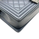 シャネル CHANEL ボーイシャネル25 A67086 24番台 ブルー シルバー金具 キャビアスキン レディース ショルダーバッグ