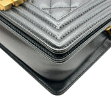 シャネル CHANEL ボーイシャネル20 A67085 28番台 ブラック ゴールド金具 キャビアスキン メンズ ショルダーバッグ