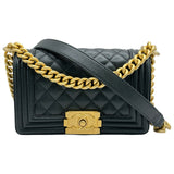 シャネル CHANEL ボーイシャネル20 A67085 28番台 ブラック ゴールド金具 キャビアスキン メンズ ショルダーバッグ