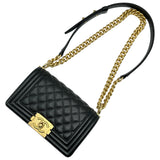 シャネル CHANEL ボーイシャネル20 A67085 28番台 ブラック ゴールド金具 キャビアスキン メンズ ショルダーバッグ