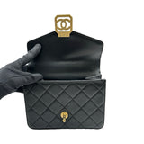 シャネル CHANEL ミニフラップバッグ AS2840 ブラック/ゴールド金具 ラムスキン レディース ショルダーバッグ