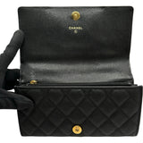 シャネル CHANEL マトラッセフラップチェーンウォレット AP3465 ブラック/ゴールド金具 キャビアスキン レディース ウォレットチェーン