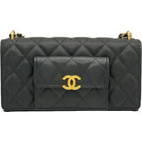 シャネル CHANEL マトラッセフラップチェーンウォレット AP3465 ブラック/ゴールド金具 キャビアスキン レディース ウォレットチェーン